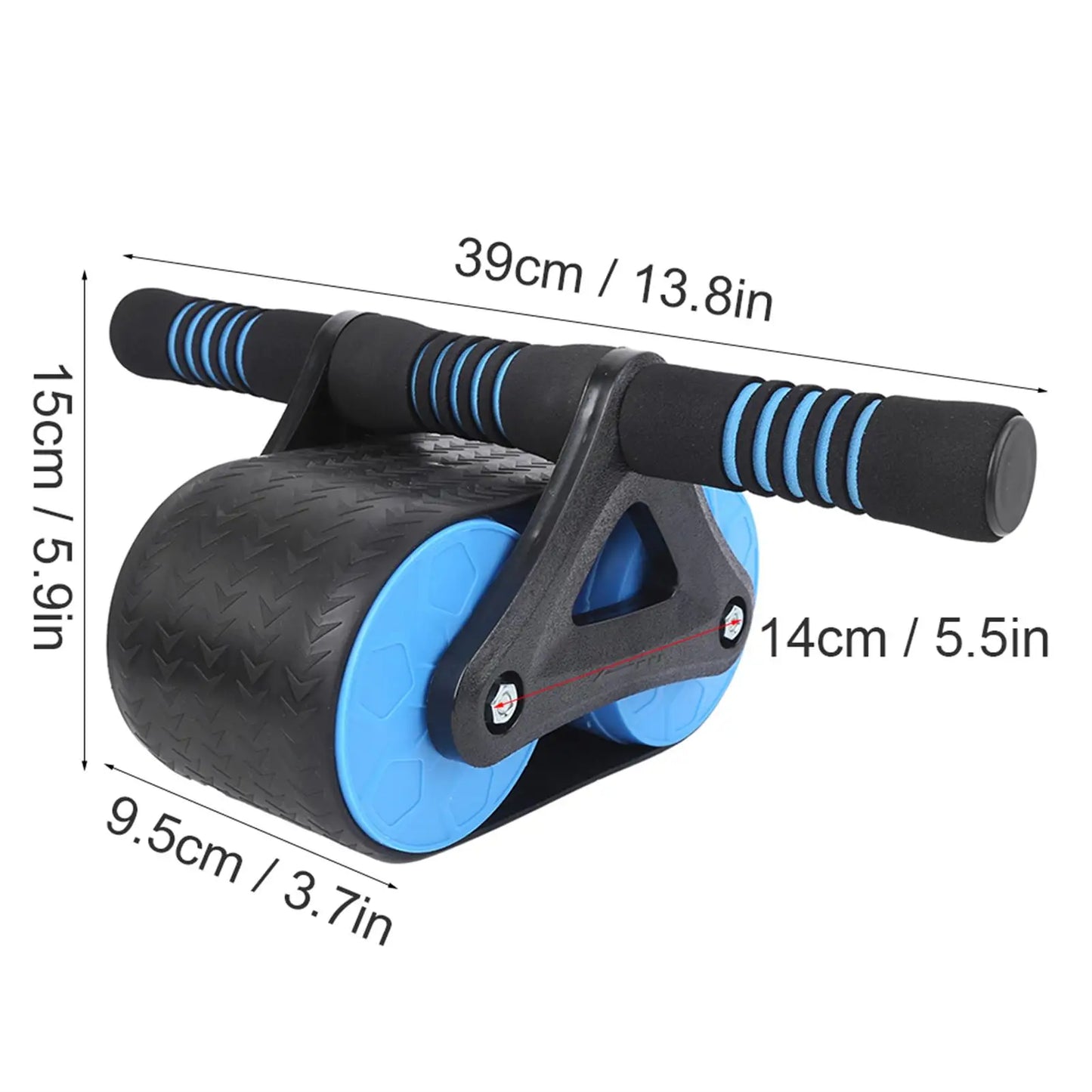 Springback Wheels Roller Domestic Abdominal Exerciser Push‑up Training Mute Fitness Equipment Blue Fitness Accessories