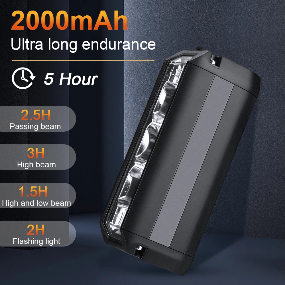 USB Rechargeable Bike Front Light 900 Lumens Cycling Light 2000mAh Bike Lights for Night Riding/Cycling Safety Lamp