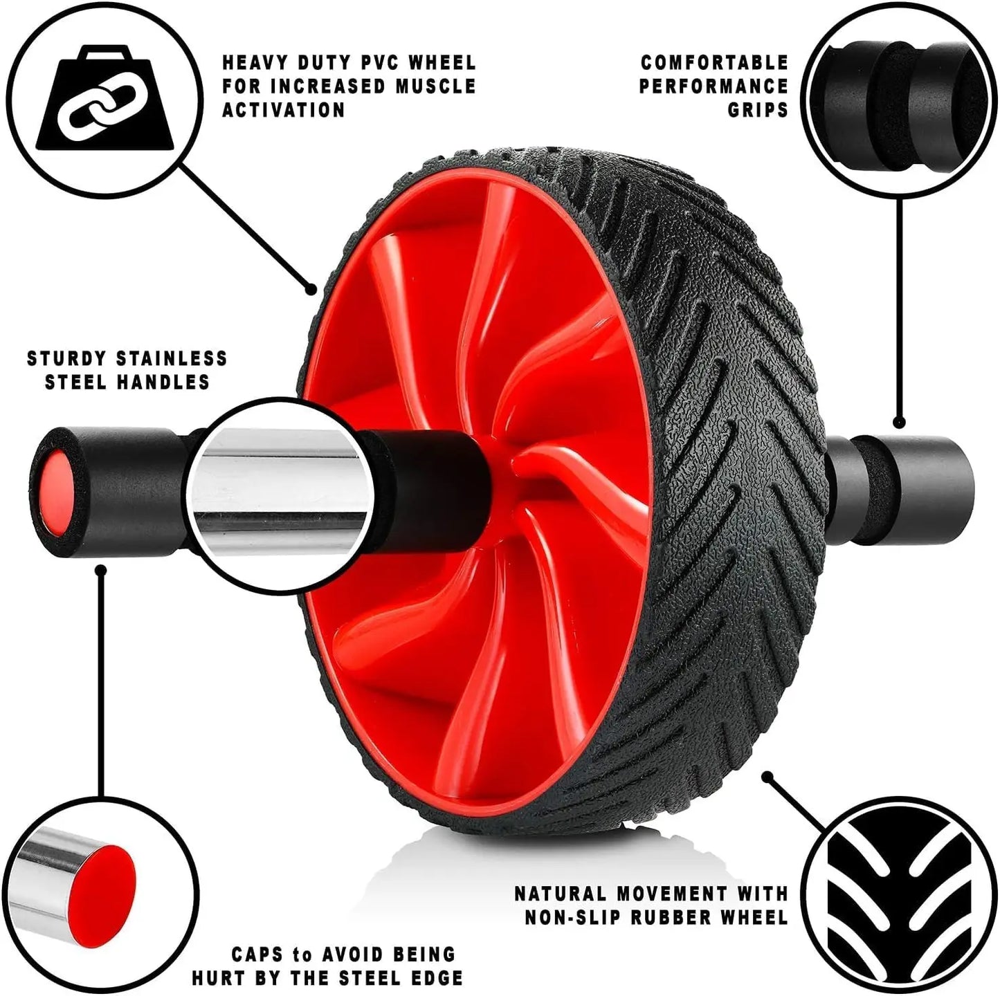 Ab Roller Wheel Ab Workout Equipment for Abdominal Core Strength Training Home Gym Fitness Equipment Exercise Wheel for Men Wome