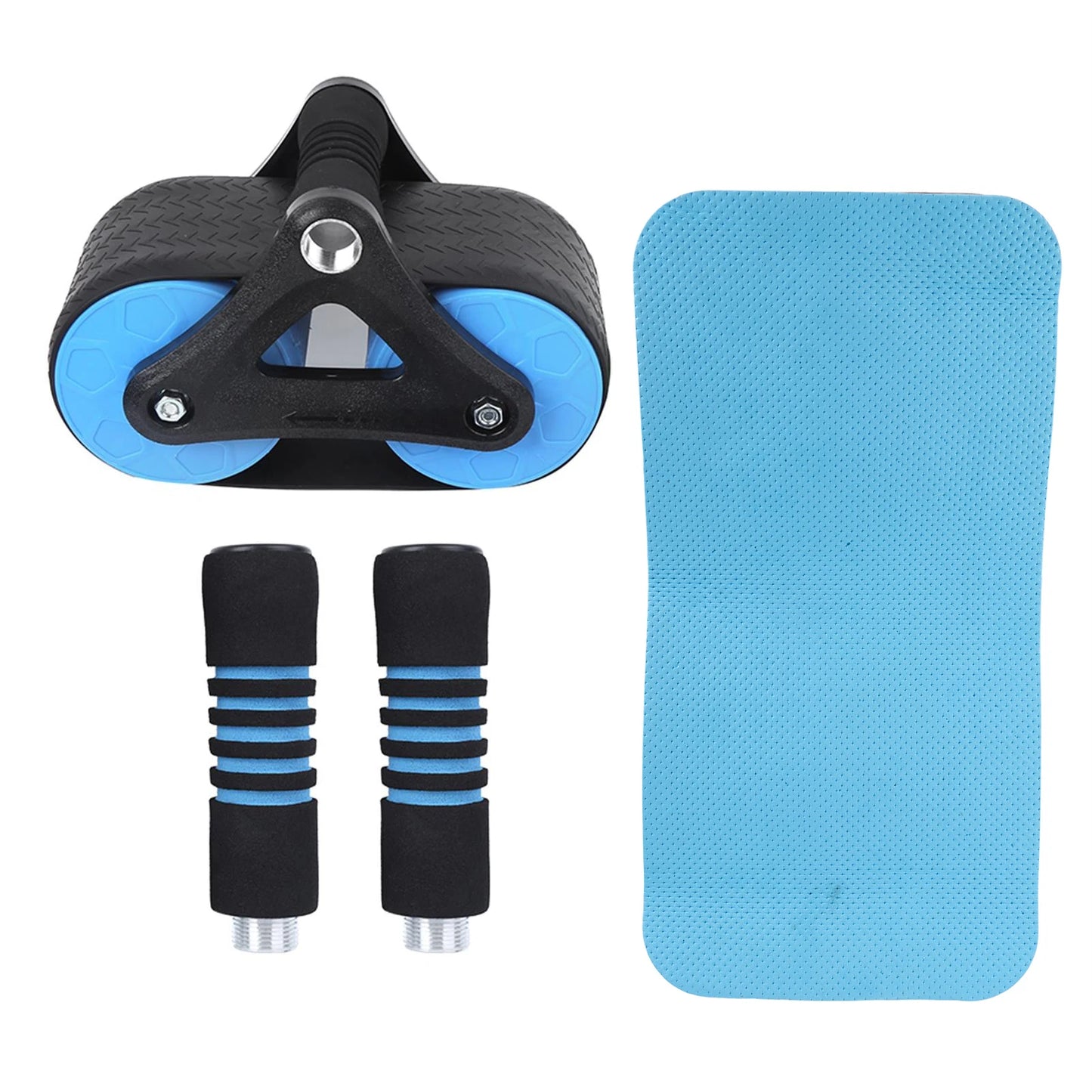 Springback Wheels Roller Domestic Abdominal Exerciser Push‑up Training Mute Fitness Equipment Blue Fitness Accessories