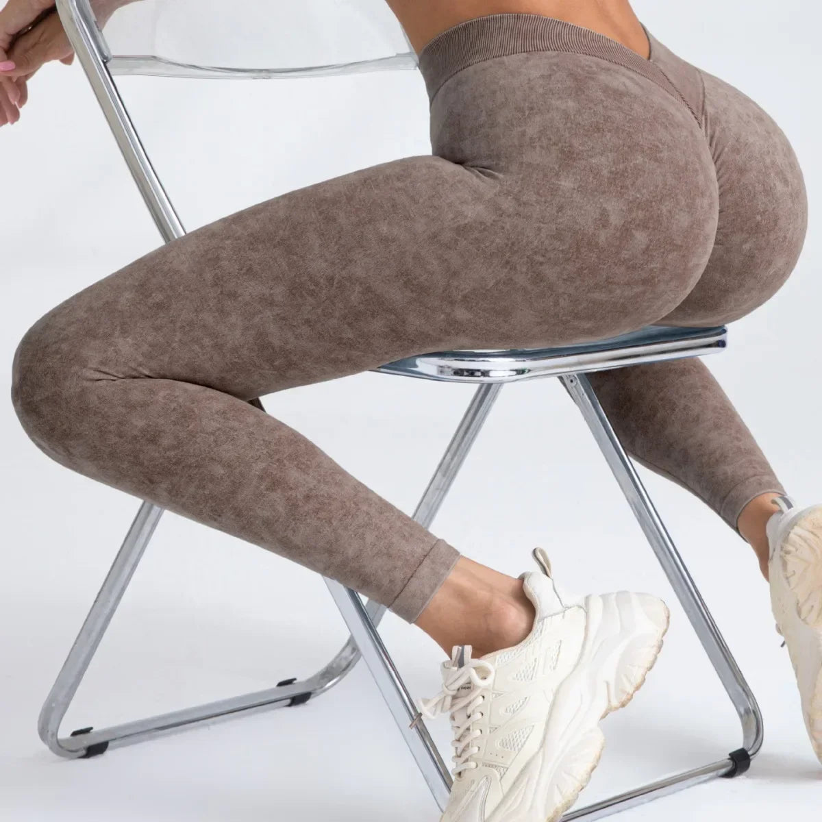 V Back Yoga Pants Women Workout Sport Leggings Fitness Seamless Leggings Girl Gym Tights Scrunch Push Up Sportswear US Warehouse