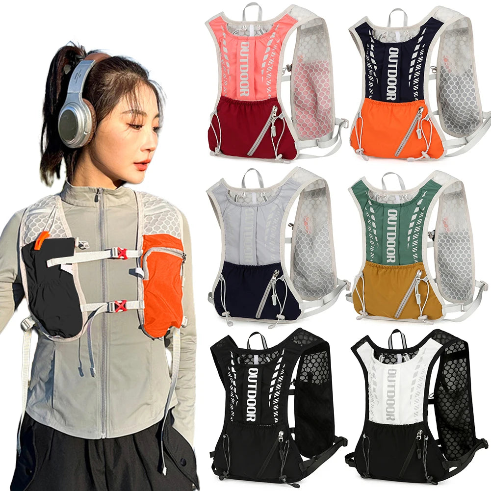 Hydration Running Vest Breathable Lightweight Running Vest Reflective Outdoors Hydration Pack for Hiking Trail Running