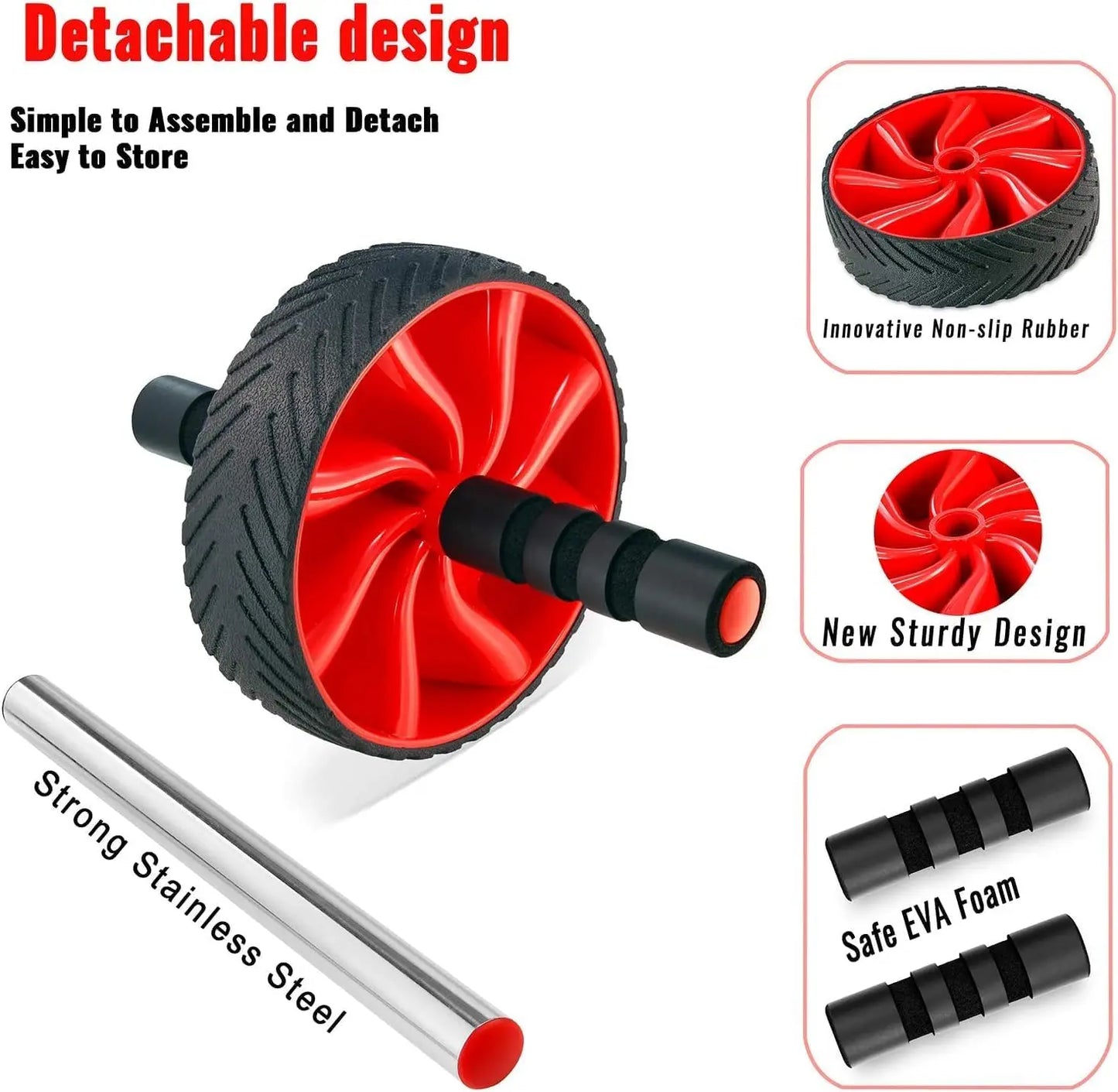 Ab Roller Wheel Ab Workout Equipment for Abdominal Core Strength Training Home Gym Fitness Equipment Exercise Wheel for Men Wome