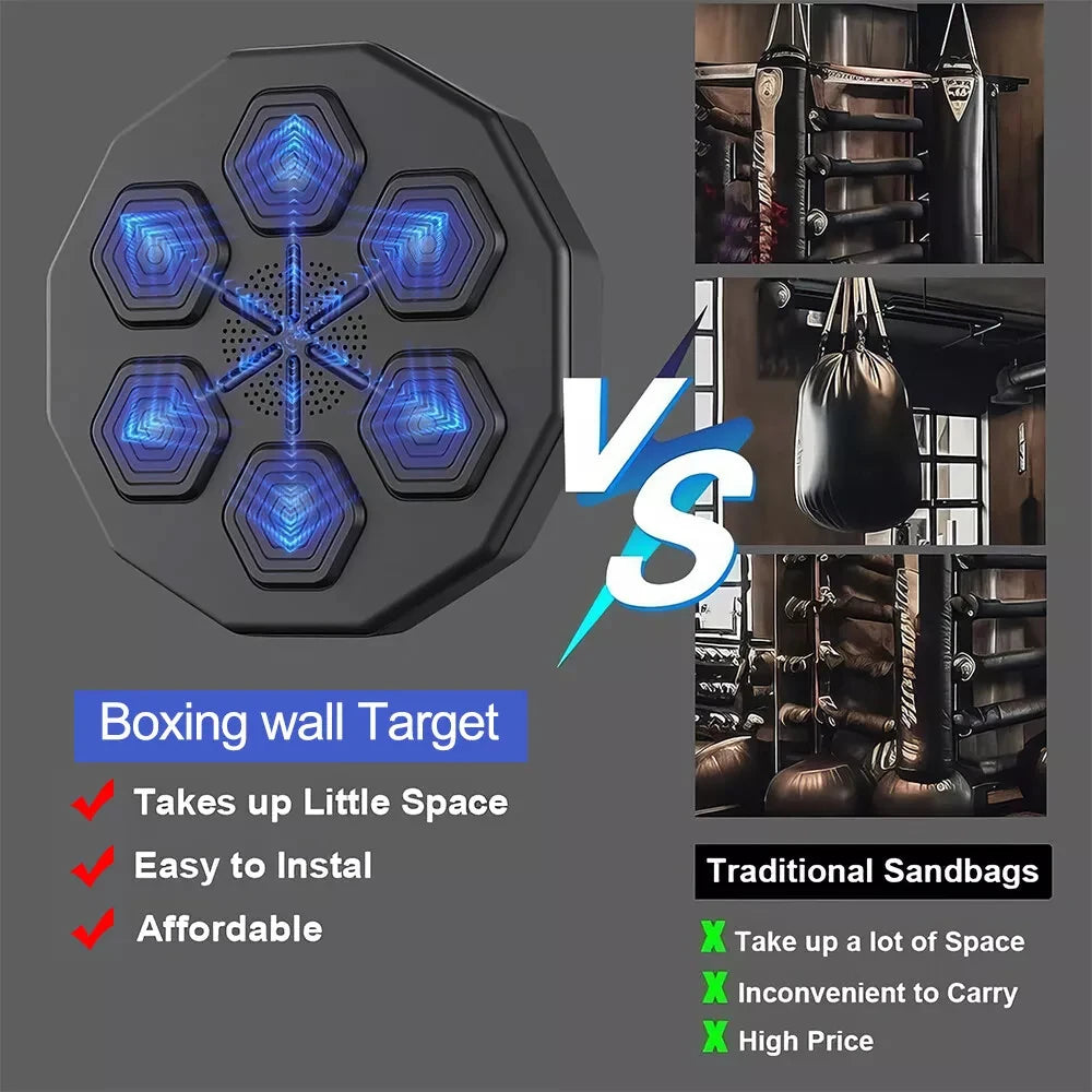 Intelligent Music Boxing Machine Electronic Boxing Training Wall Target Boxing Sports Agility Reaction Electronic Wall Mounted