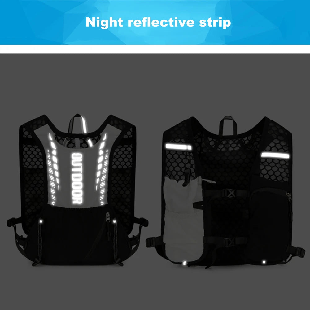 Hydration Running Vest Breathable Lightweight Running Vest Reflective Outdoors Hydration Pack for Hiking Trail Running