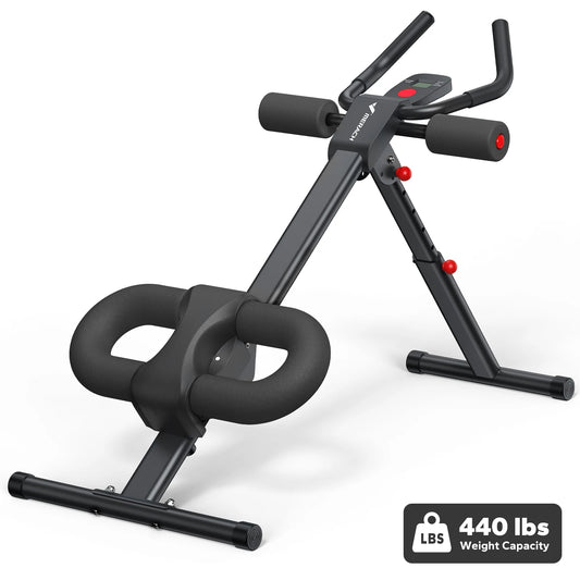 MERACH Ab Machine Adjustable Trainer Workout Foldable Knee Protection Abdominal Exercise Machine Core Ab Exercise System Trainer