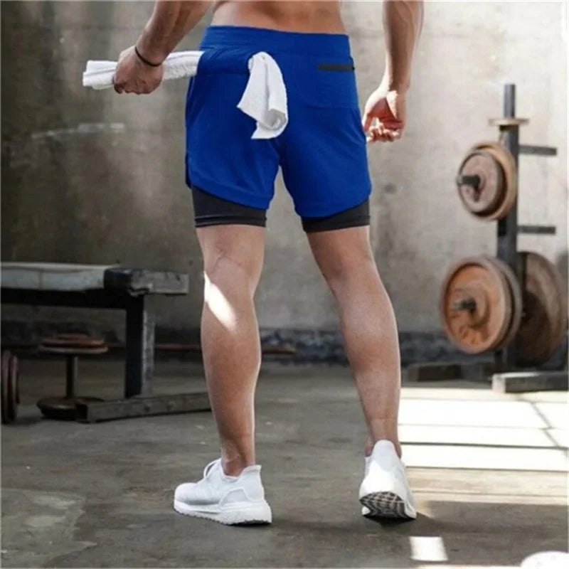 2024 Camo Running Shorts Men 2 In 1 Double-deck Quick Dry GYM Sport Shorts Fitness Jogging Workout Shorts Men Sports Short Pants