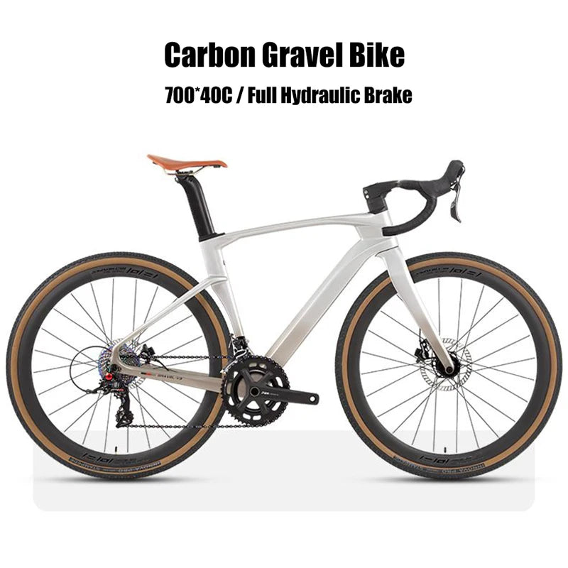 2025 Twitter Carbon Gravel Bikes 700*40C SENSAH 24 Speed Gravel Disc Bicycle With Carbon Integrated Drop Handlebar For Men Women
