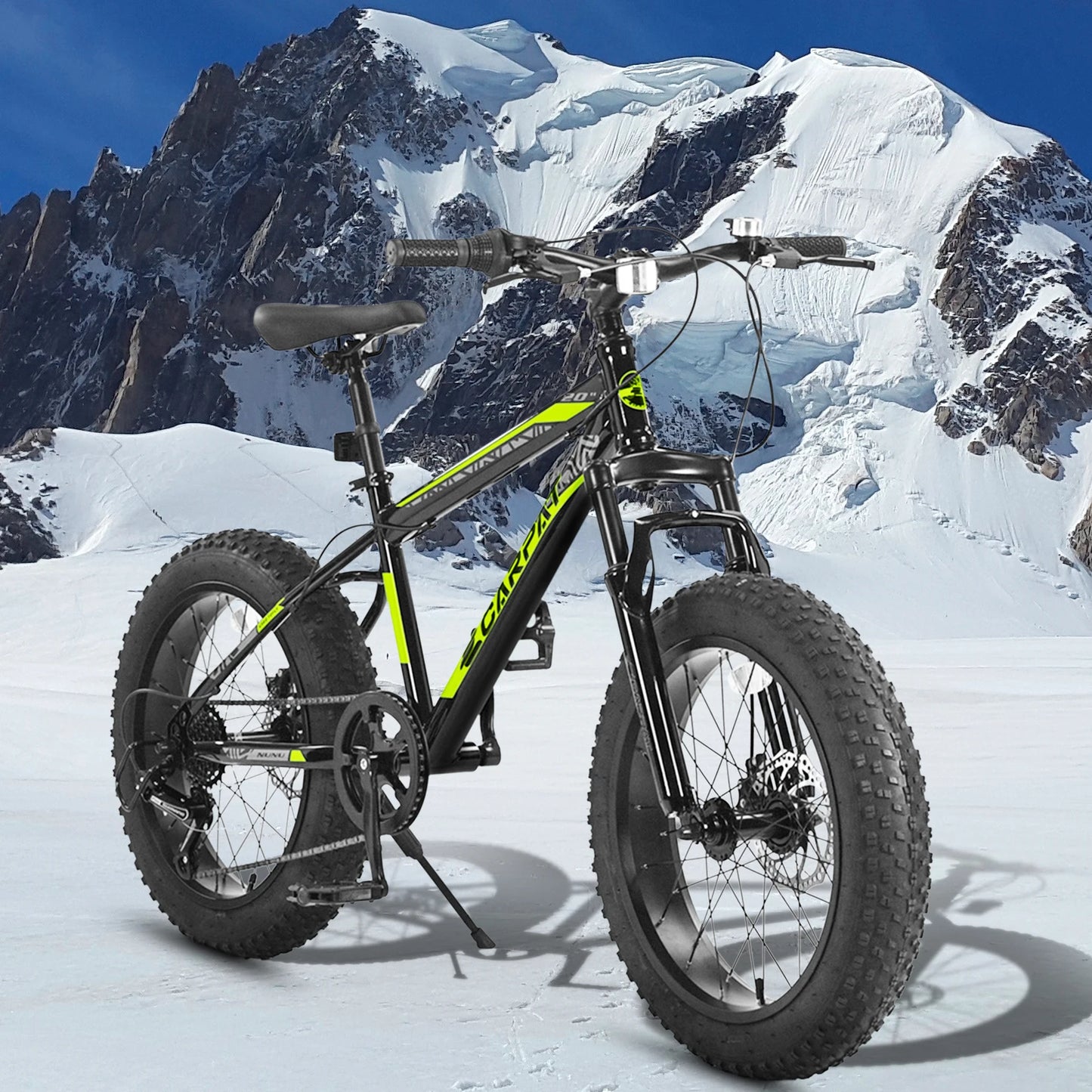 Ecarpat 20 x 4.0 Inch Tire Kids' Bike, Wide Fat Tire Mountain Bike, 7 Speed for Boys Girls Children Kids' Bicycles, Steel Frame