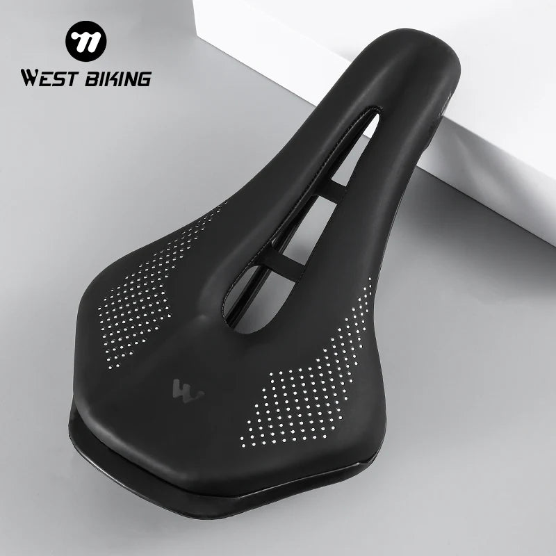 WEST BIKING Road Bike Gel Comfortable Seat PU Leather Soft Foam Filled Cushion MTB Cycling Saddle Ultralight Bicycle Parts