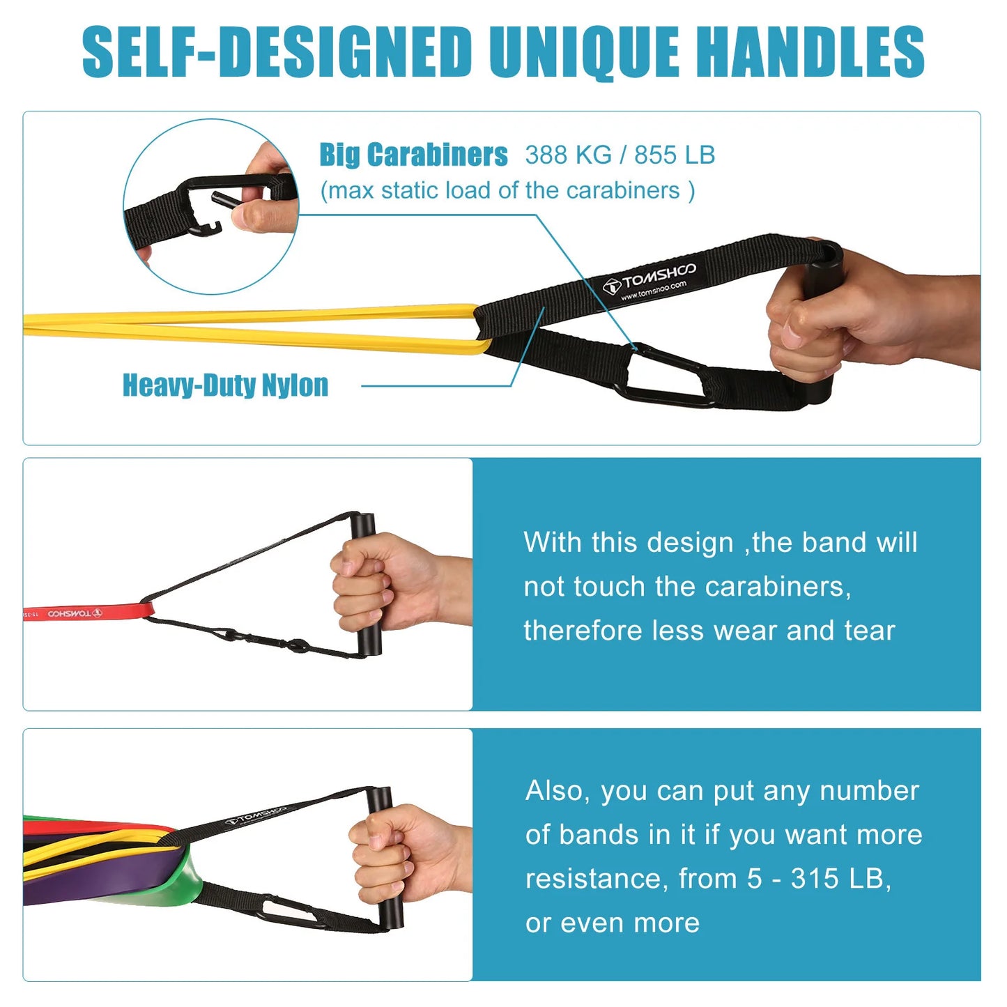 5Pcs 208cm Resistance Band Heavy Duty Latex Sports Elastic Belt with Accessories For Fitness Shape Body Home Gym