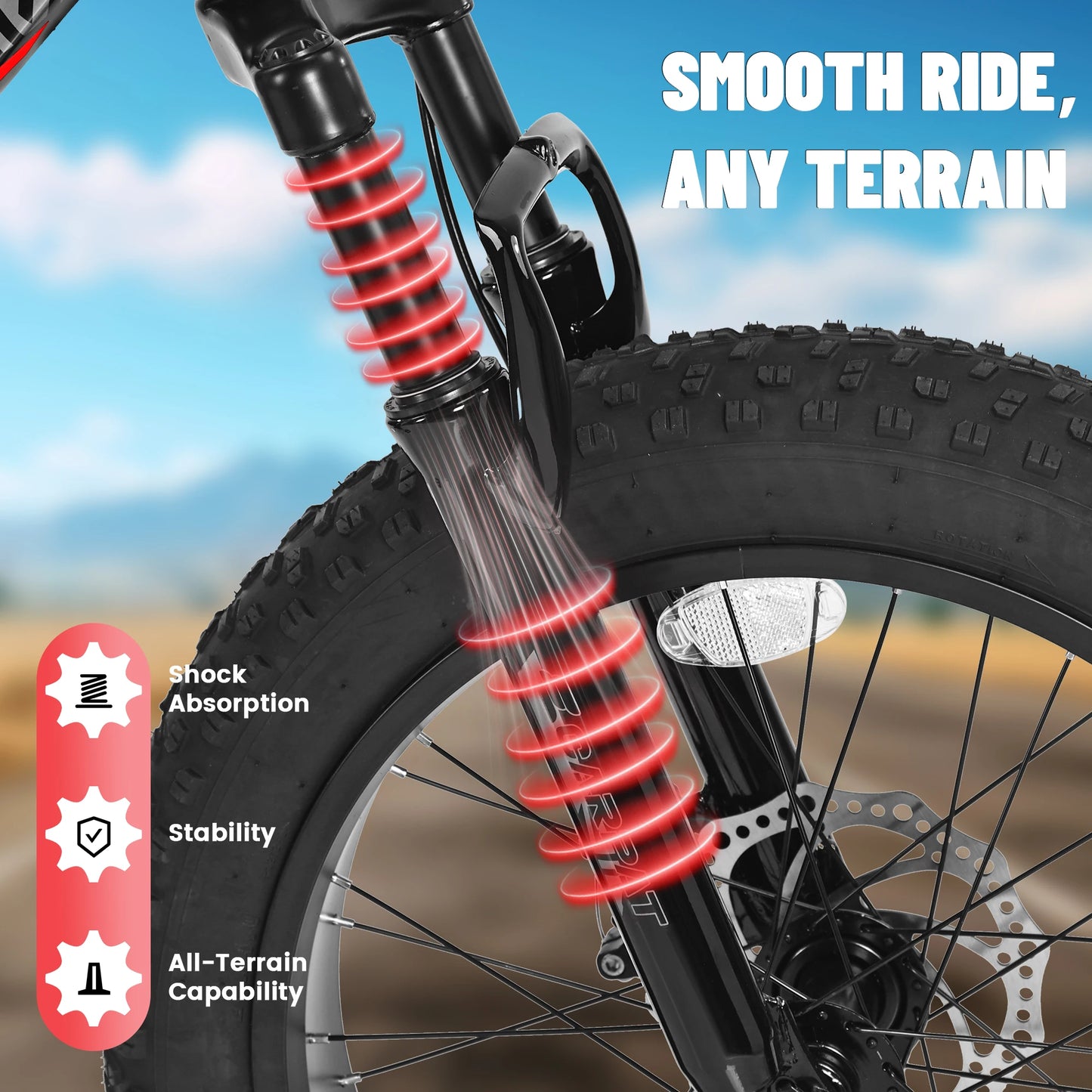 Ecarpat 20 x 4.0 Inch Tire Kids' Bike, Wide Fat Tire Mountain Bike, 7 Speed for Boys Girls Children Kids' Bicycles, Steel Frame