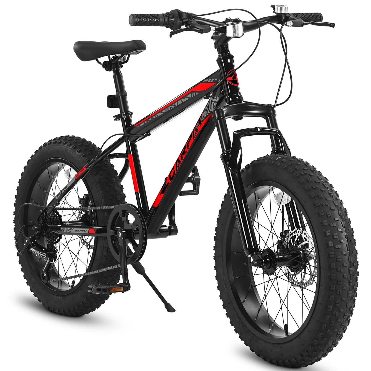 Ecarpat 20 x 4.0 Inch Tire Kids' Bike, Wide Fat Tire Mountain Bike, 7 Speed for Boys Girls Children Kids' Bicycles, Steel Frame