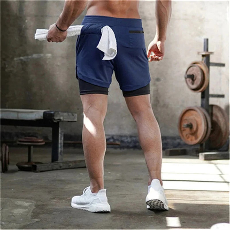 2024 Camo Running Shorts Men 2 In 1 Double-deck Quick Dry GYM Sport Shorts Fitness Jogging Workout Shorts Men Sports Short Pants