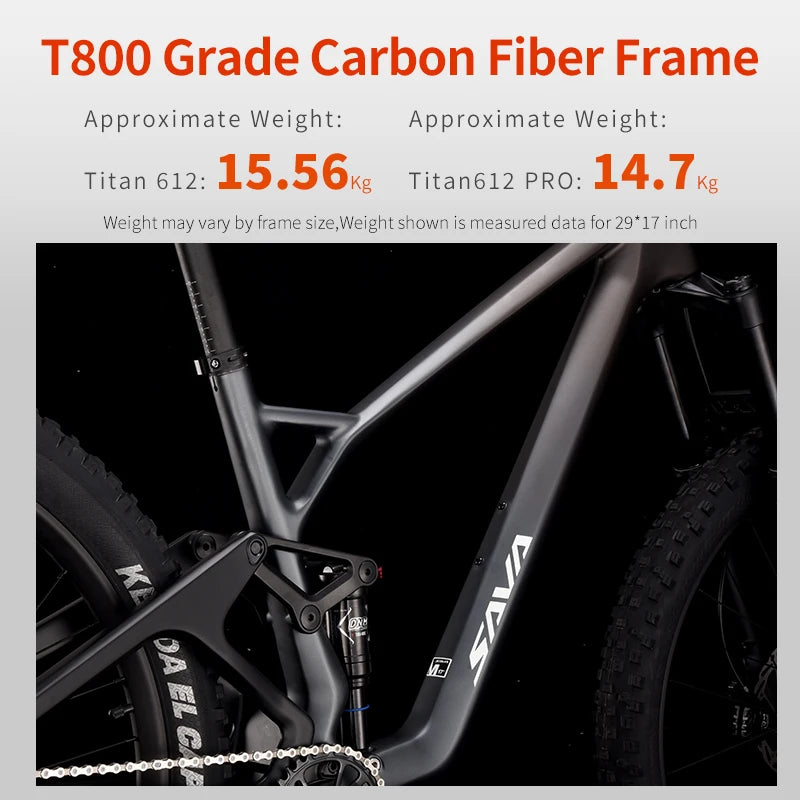 SAVA 612 Carbon Fiber Mountain Bike Suspension Cross-Country Class MTB 12 Speed with SHIMAN0 DEORE M6100 Kit