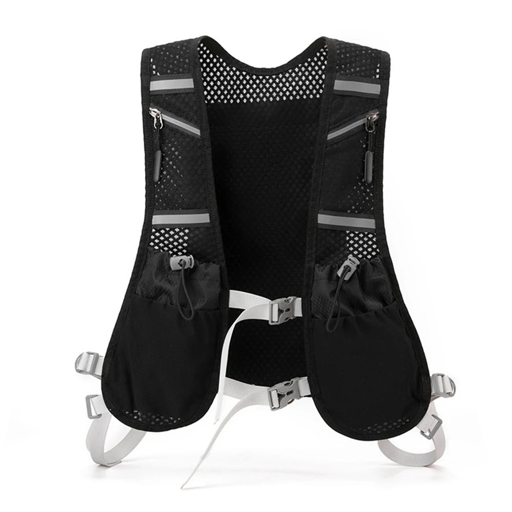 Hydration Running Vest Running Phone Holder Vest Multi-pockets Reflective Hydration Vest Breathable for Trail Running Marathons