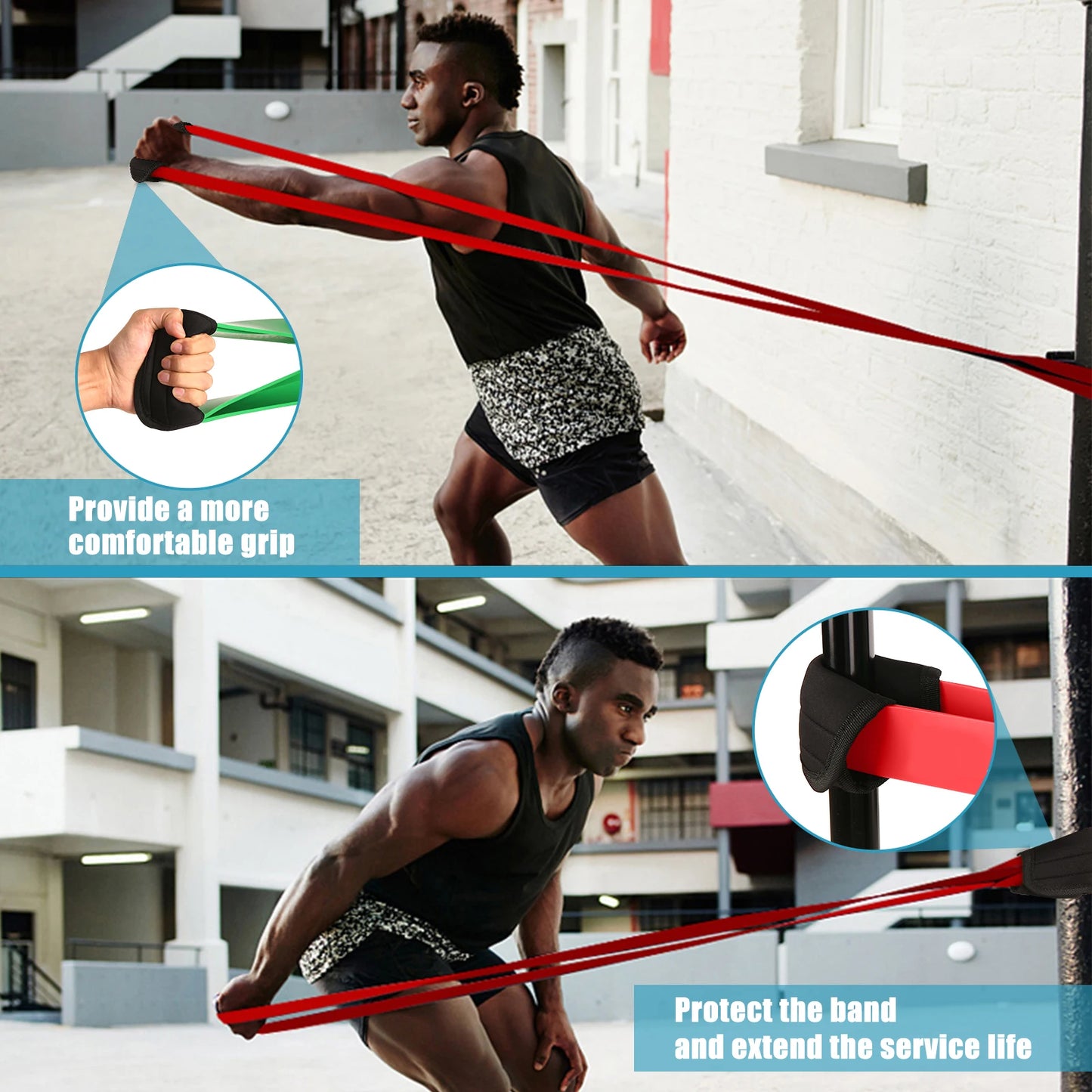 5Pcs 208cm Resistance Band Heavy Duty Latex Sports Elastic Belt with Accessories For Fitness Shape Body Home Gym