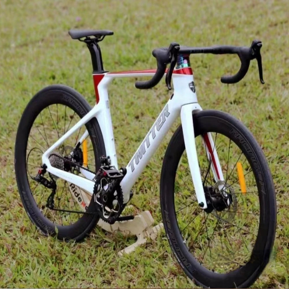 TWITTER R5pro Carbon Fiber Road Bike 22/24 Speed Racing with Hydraulic Disc Brakes Available in 7 Sizes - 43.5/46/48/50/52/54/56