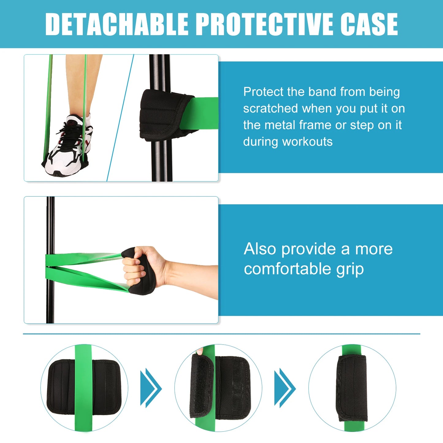 5Pcs 208cm Resistance Band Heavy Duty Latex Sports Elastic Belt with Accessories For Fitness Shape Body Home Gym