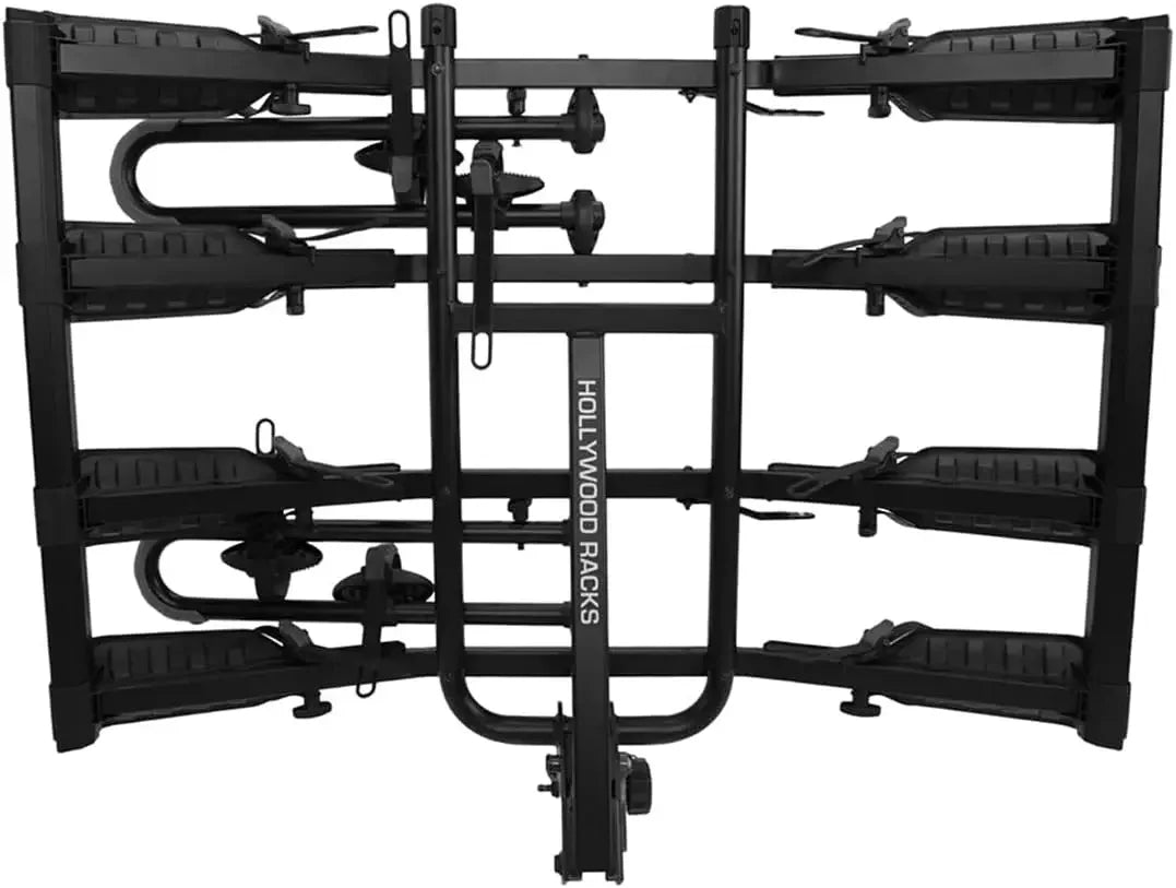HOME-4 Hitch Bike Rack, Lightweight, Black Platform Style Bike Rack for Car Carries up to 4 Bikes for Safe, Secure Transport cam