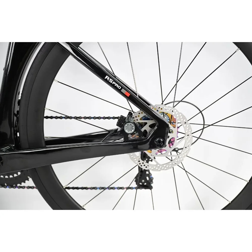 TWITTER R5pro Carbon Fiber Road Bike 22/24 Speed Racing with Hydraulic Disc Brakes Available in 7 Sizes - 43.5/46/48/50/52/54/56