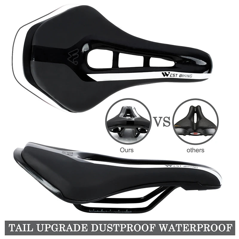 WEST BIKING Road Bike Gel Comfortable Seat PU Leather Soft Foam Filled Cushion MTB Cycling Saddle Ultralight Bicycle Parts