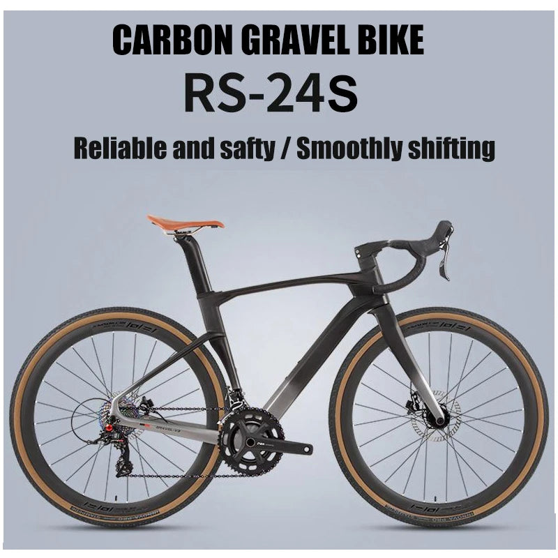 2025 Twitter Carbon Gravel Bikes 700*40C SENSAH 24 Speed Gravel Disc Bicycle With Carbon Integrated Drop Handlebar For Men Women