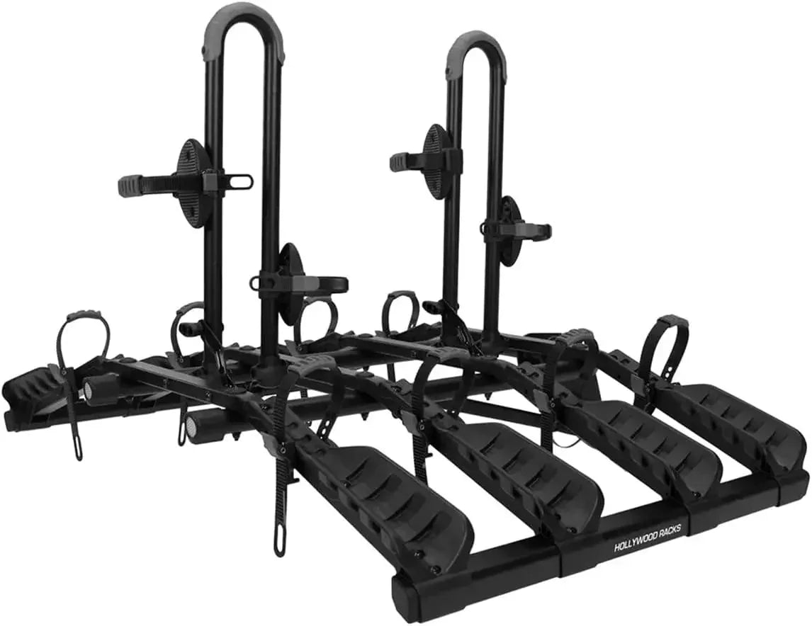 HOME-4 Hitch Bike Rack, Lightweight, Black Platform Style Bike Rack for Car Carries up to 4 Bikes for Safe, Secure Transport cam