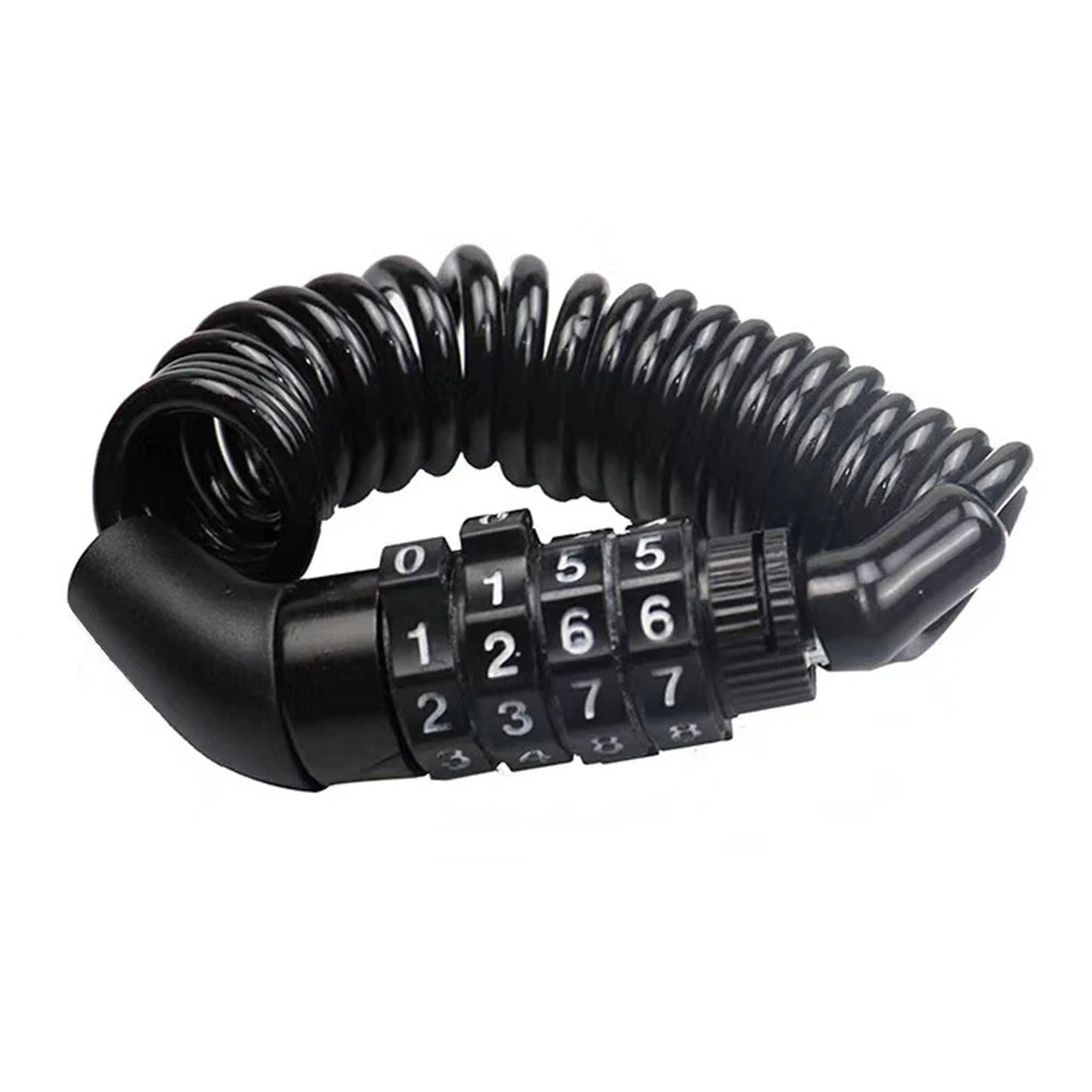 Bicycle Lock 4 Digit Combination Code Steel Cable Security Password Lock Anti-Theft Bike Bike Helmet Lock Cycling Accessories