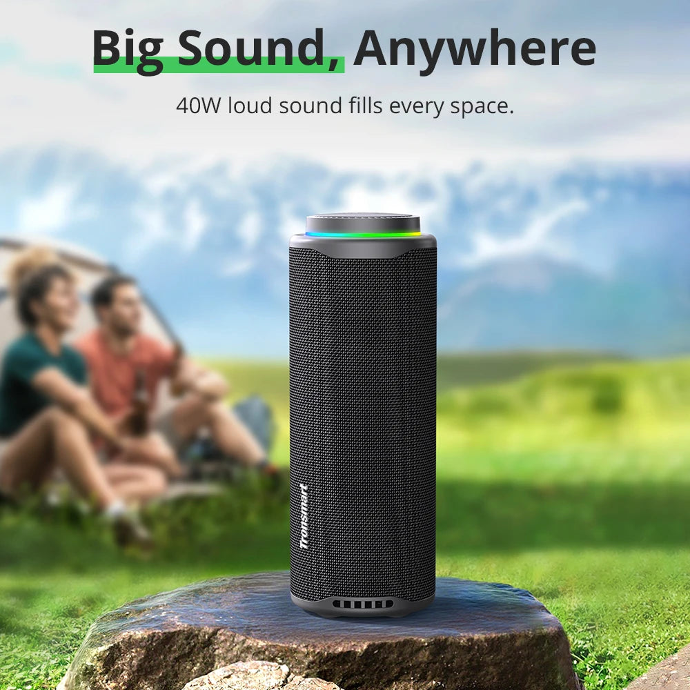 Tronsmart T8 Bluetooth Speaker 40W Outdoor Portable Speaker with Deep Bass, SoundPulse, Waterproof IPX7, APP Control,for Camping