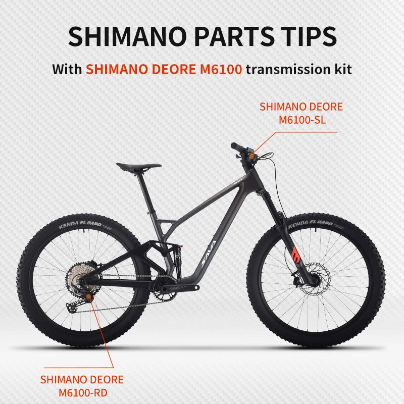 SAVA 612 Carbon Fiber Mountain Bike Suspension Cross-Country Class MTB 12 Speed with SHIMAN0 DEORE M6100 Kit