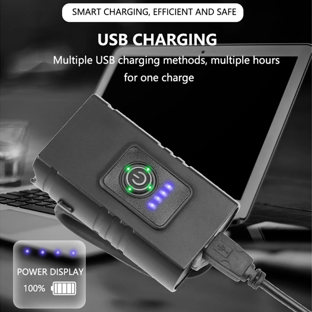 Aluminum Alloy LED Lamp 10W 800LM 6 Modes Power Display Bike Front Lamp Cycling Equipment for Night Cycling Lighting
