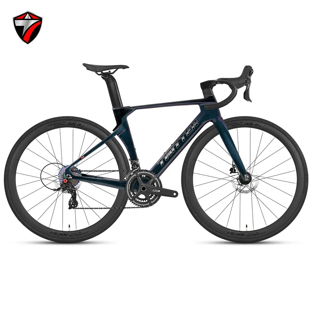 TWITTER R5pro Carbon Fiber Road Bike 22/24 Speed Racing with Hydraulic Disc Brakes Available in 7 Sizes - 43.5/46/48/50/52/54/56