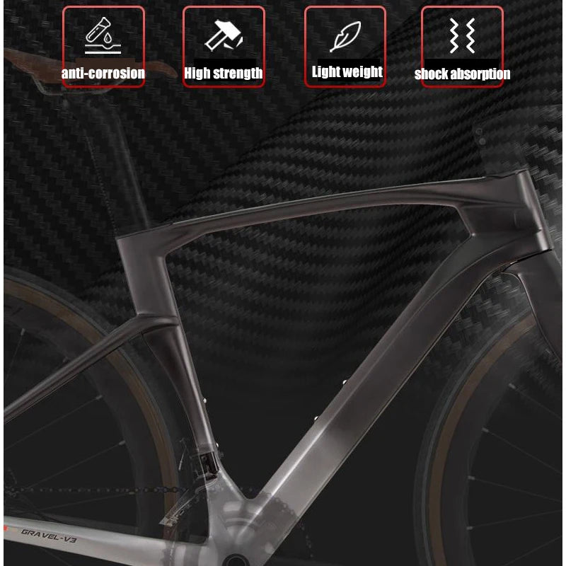 2025 Twitter Carbon Gravel Bikes 700*40C SENSAH 24 Speed Gravel Disc Bicycle With Carbon Integrated Drop Handlebar For Men Women