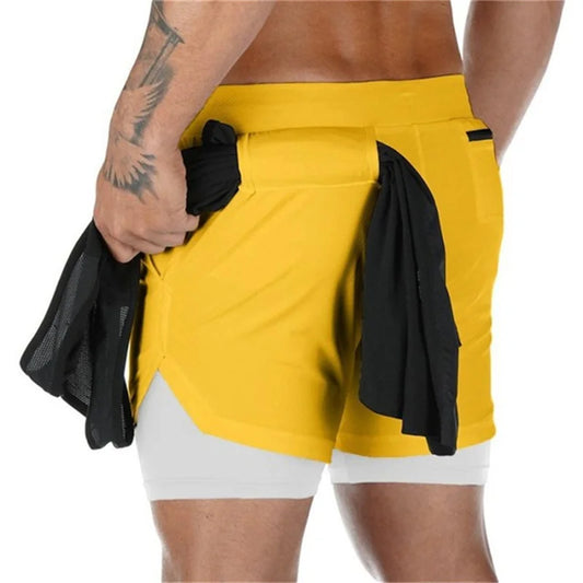 2024 Camo Running Shorts Men 2 In 1 Double-deck Quick Dry GYM Sport Shorts Fitness Jogging Workout Shorts Men Sports Short Pants
